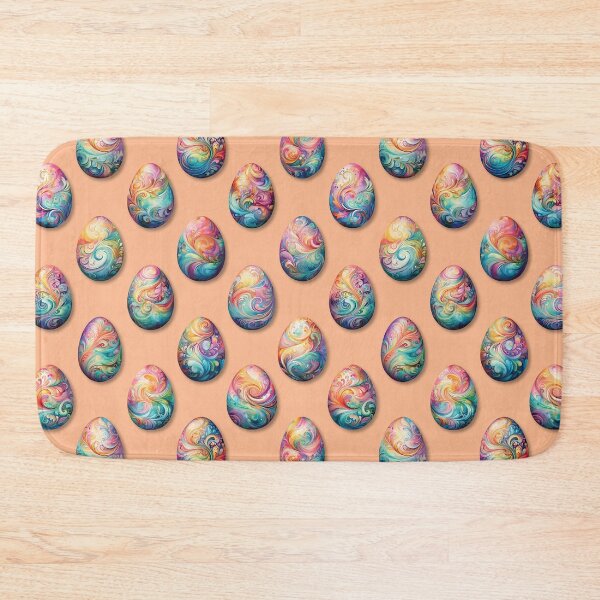 Item preview, Colorful Swirly Painted Easter Eggs on Peach designed and sold by DuckyRubin.
