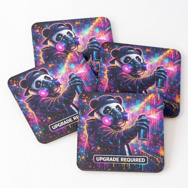Item preview, Upgrade Required Cyberpunk Panda – Neon Graffiti Tech Panda Street Art designed and sold by snaperos.