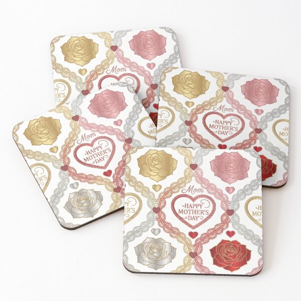 Item preview, Luxe Rose Gold and Silver Mother’s Day Pattern designed and sold by DGtaLrtcom.