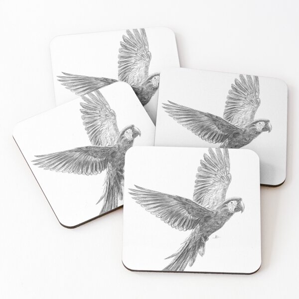 Item preview, Macaw in Flight Pencil Drawin designed and sold by kolonjArt.