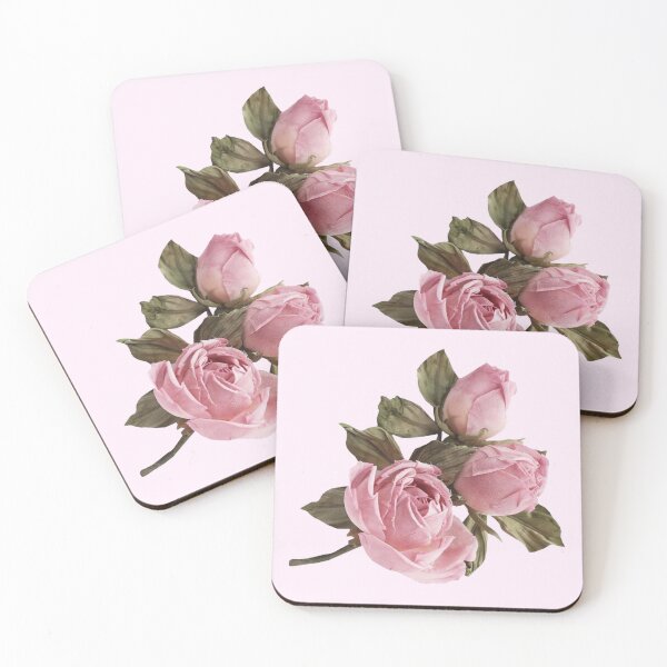 Item preview, vintage pink rose flower sticker designed and sold by inainart.