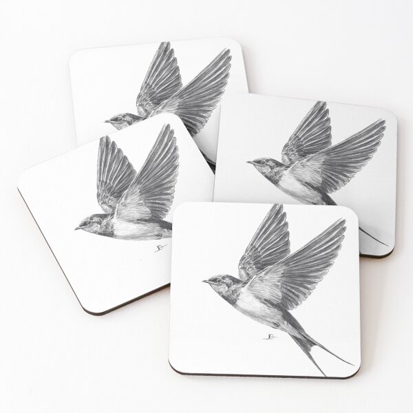 Item preview, Swallow in Flight Pencil Drawing designed and sold by kolonjArt.