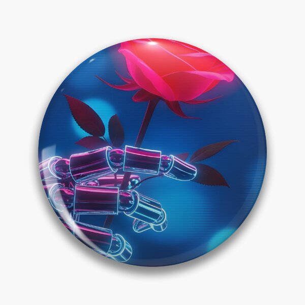 Item preview, Cyberpunk Romance - Neon Robot Hand Holding a Rose designed and sold by powersunlight.