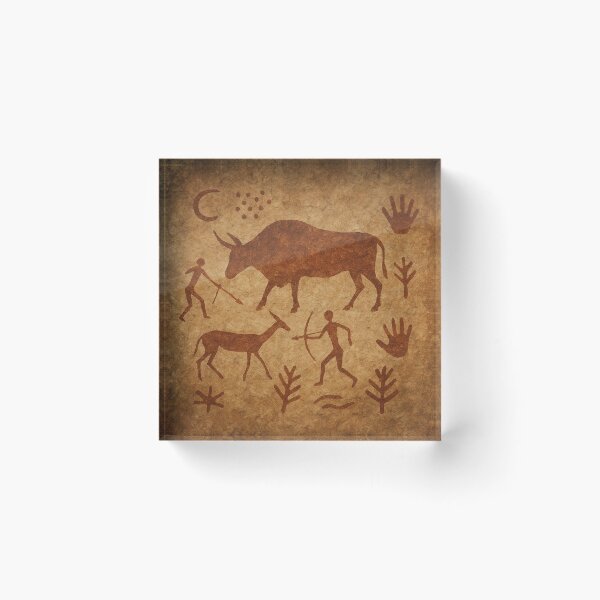 Item preview, Ancient Cave Wall Art | Prehistoric Stone Age Painting Digital Illustration designed and sold by Korn & Q.