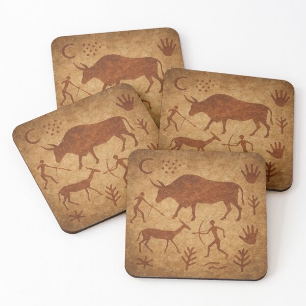 Item preview, Ancient Cave Wall Art | Prehistoric Stone Age Painting Digital Illustration designed and sold by Korn & Q.