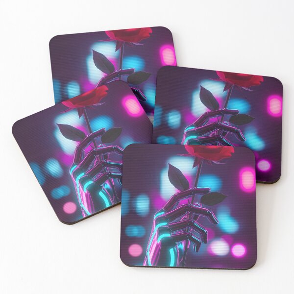 Item preview, Cyberpunk Romance - Neon Robot Hand Holding a Rose designed and sold by powersunlight.