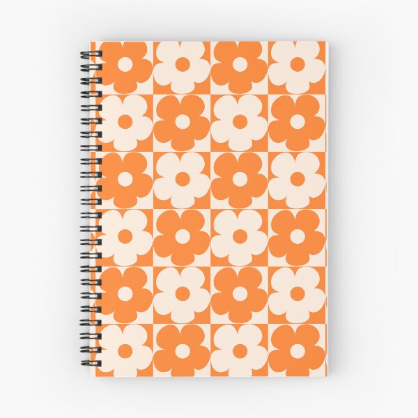 Item preview, 60's Retro Vintage Pop Flowers in Orange and Cream designed and sold by MellowCat.