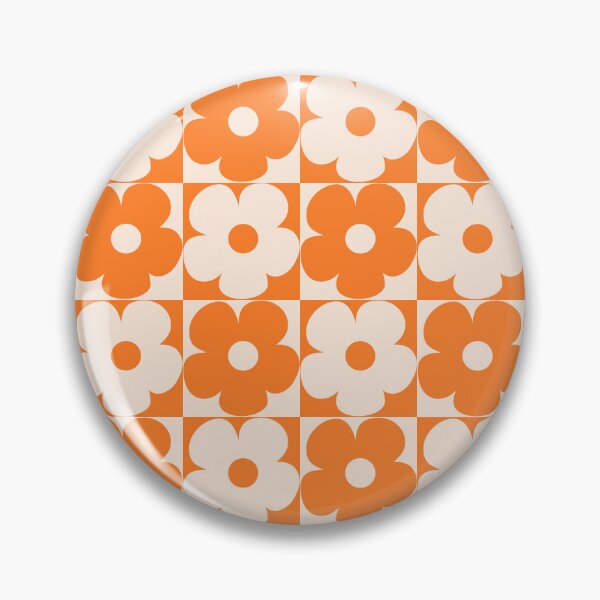 Item preview, 60's Retro Vintage Pop Flowers in Orange and Cream designed and sold by MellowCat.