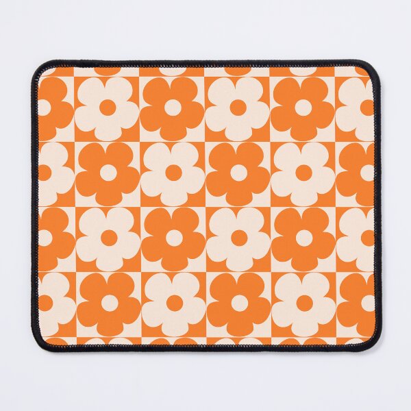 Item preview, 60's Retro Vintage Pop Flowers in Orange and Cream designed and sold by MellowCat.