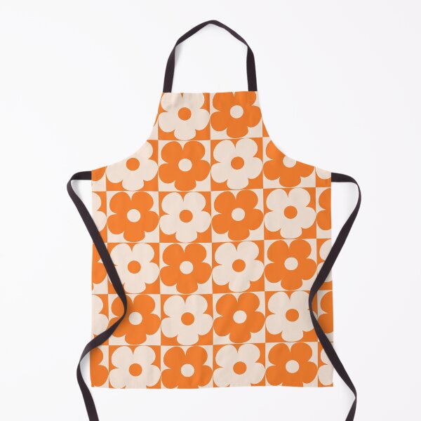 Item preview, 60's Retro Vintage Pop Flowers in Orange and Cream designed and sold by MellowCat.