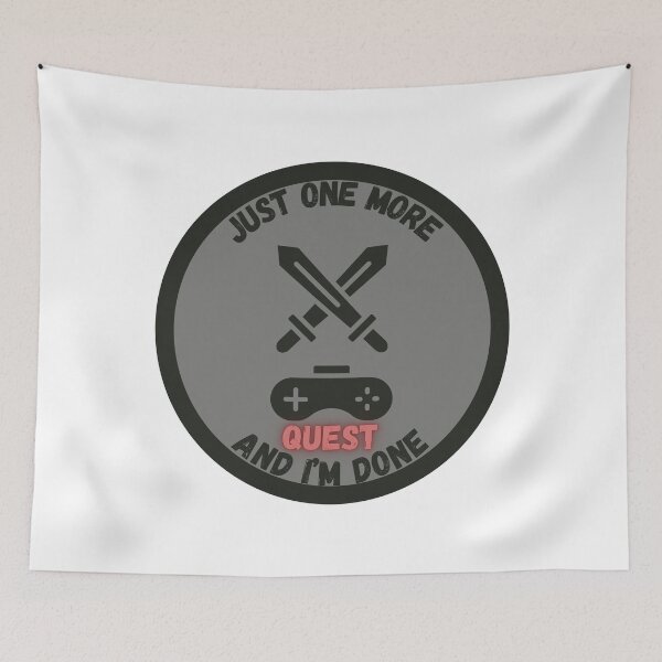 Item preview, Just One More Quest And I'm Done – Fantasy RPG Gamer Humor Shirt designed and sold by KapiPrint.