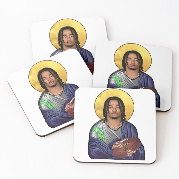 Item preview, Saint Jaxon Smith-Njigba of the Seattle Seahawks designed and sold by Pop Culture Bling.