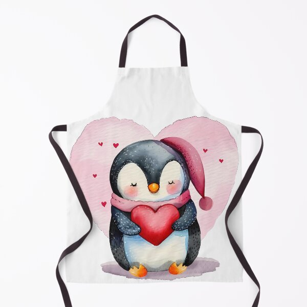Item preview, Cozy Penguin Hugging Heart Saint Valentine's Day - Cute Kawaii Winter Love Art Print designed and sold by DesignArtist.ia.