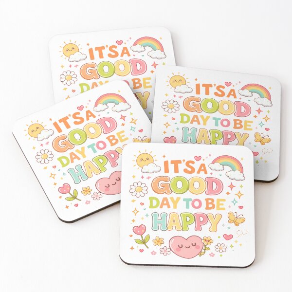 Item preview, It’s a Good Day to Be Happy Cute Pastel Positive Quote designed and sold by SkeletonsDanger.