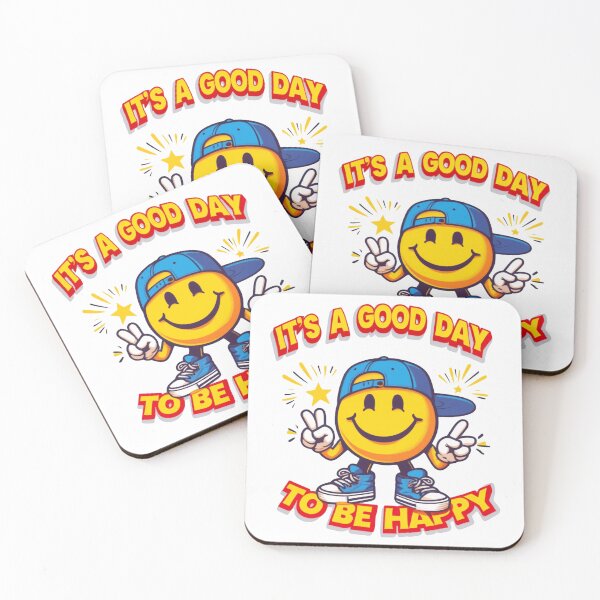 Item preview, It’s a Good Day to Be Happy Smiley Character Positive Vibes designed and sold by SkeletonsDanger.