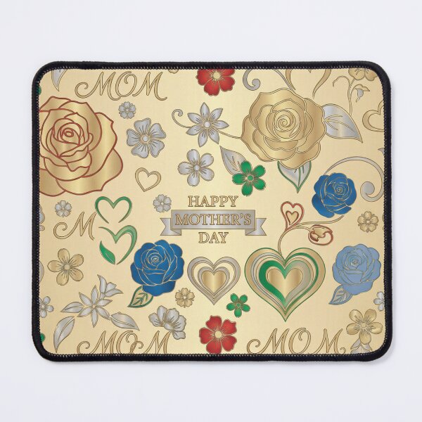Item preview, Golden Mother’s Day Ornate Floral Ribbon Pattern designed and sold by DGtaLrtcom.
