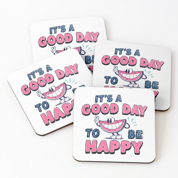 Item preview, It’s a Good Day to Be Happy Bold Fun Cartoon Quote designed and sold by SkeletonsDanger.