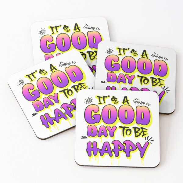 Item preview, It’s a Good Day to Be Happy Colorful Graffiti Style Quote designed and sold by SkeletonsDanger.