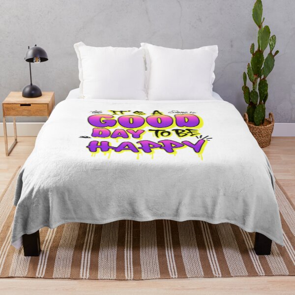 Item preview, It’s a Good Day to Be Happy Colorful Graffiti Style Quote designed and sold by SkeletonsDanger.