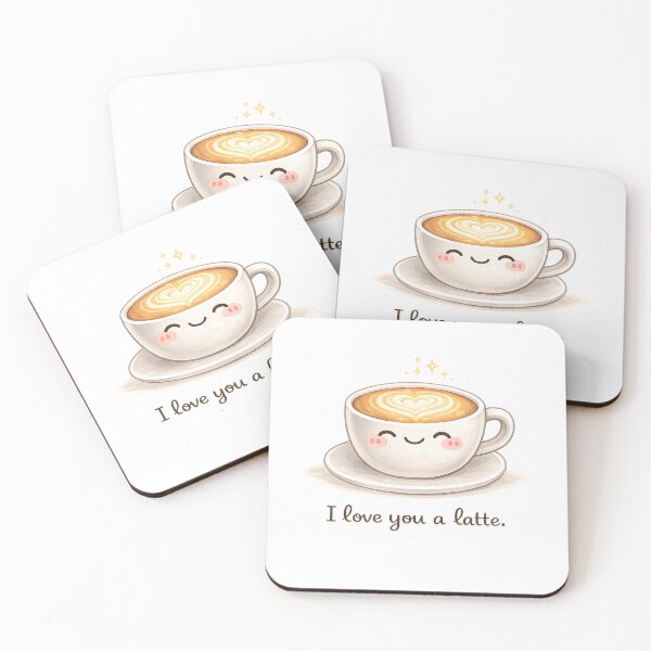 Item preview, I Love You a Latte – Cute Kawaii Coffee designed and sold by MIArt Studio.