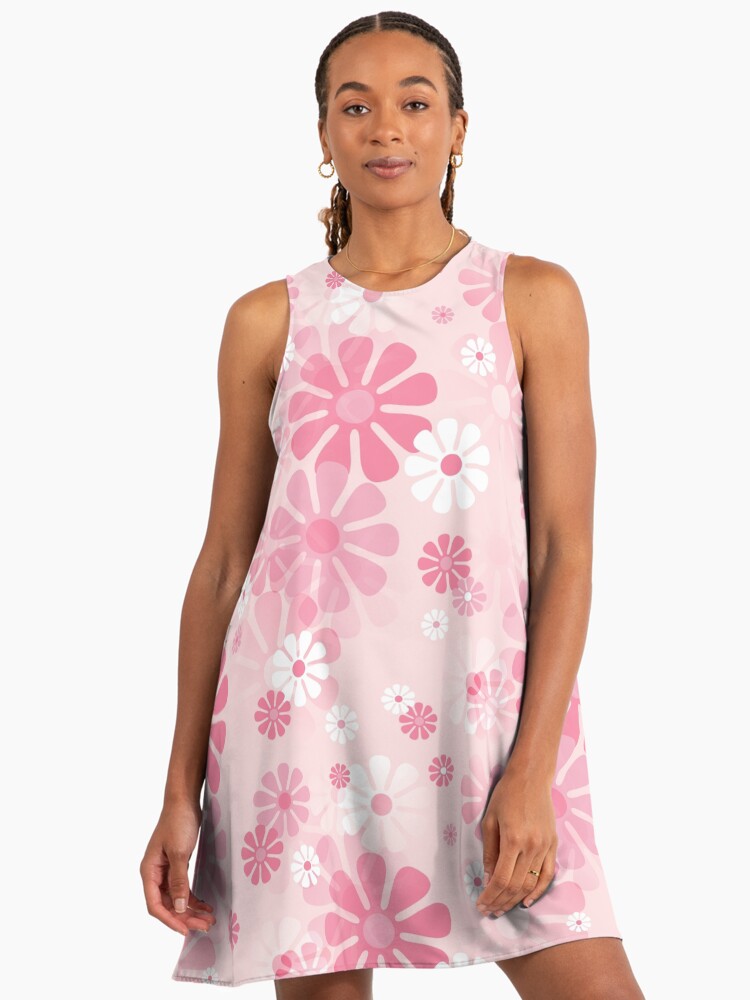1960's Retro Mod Flowers in Blush Pink and White" A-Line Dress for Sale by  MellowCat | Redbubble