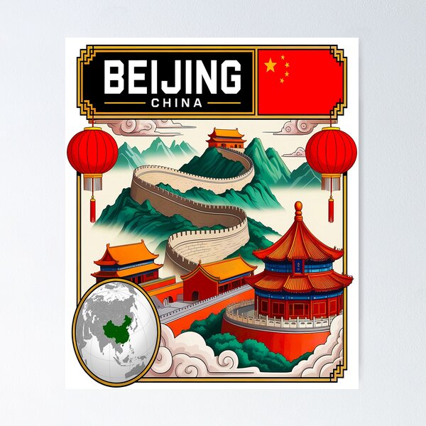 Item preview, Beijing China Travel Great Wall and Temple Art designed and sold by sky11PP.