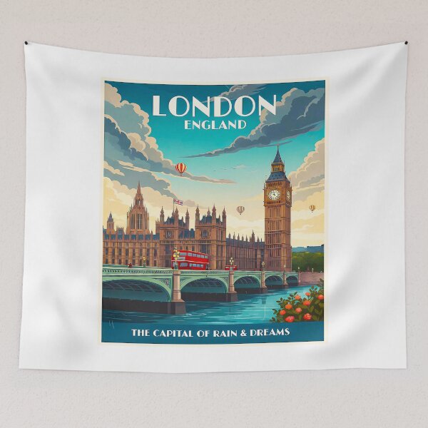 Item preview, Vintage London England Travel Illustration designed and sold by sky11PP.