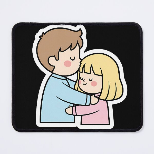 Item preview, Forehead Kiss - Tender Kawaii Romance designed and sold by ImpactVibe.