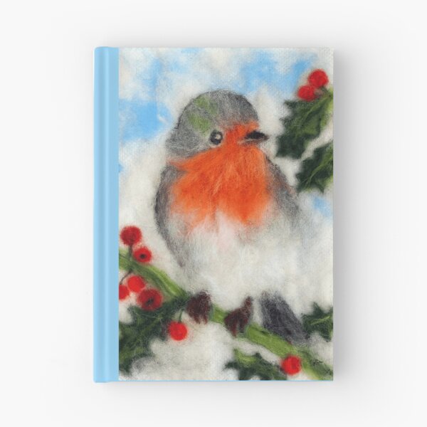 Item preview, Robin picture in carded wool – Winter bird – Nature decoration designed and sold by FLEURDELAINE04.