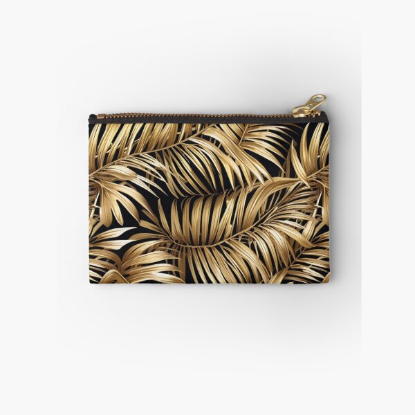 Item preview, Gold Palm Leaves Seamless Pattern on Black Background designed and sold by sana designer.