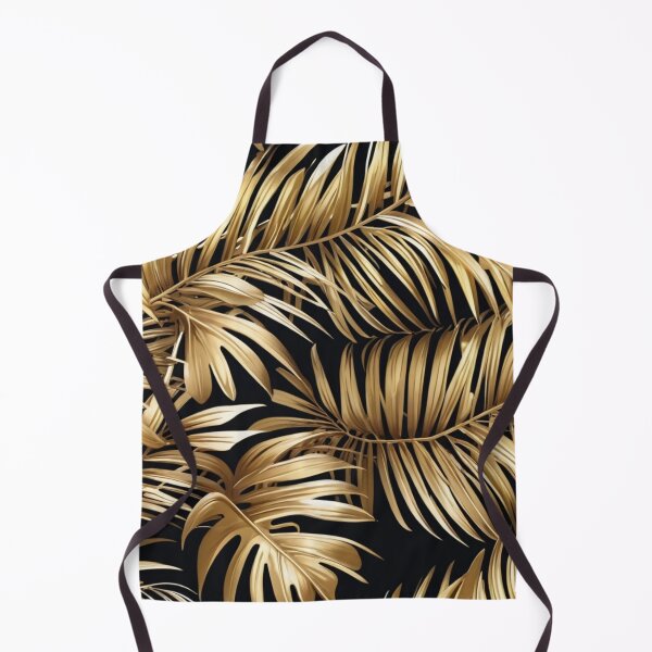 Item preview, Gold Palm Leaves Seamless Pattern on Black Background designed and sold by sana designer.
