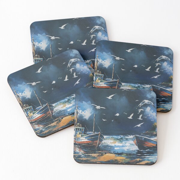 Item preview, A lighthouse and boats before a storm. designed and sold by Andy551.