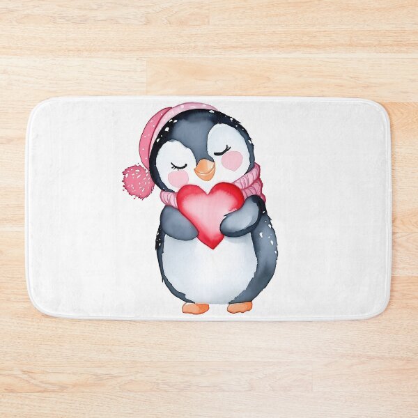 Item preview, Cozy Penguin Hugging Heart Saint Valentine's Day - Cute Kawaii Winter Penguin Love Art Print designed and sold by DesignArtist.ia.