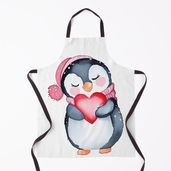 Item preview, Cozy Penguin Hugging Heart Saint Valentine's Day - Cute Kawaii Winter Penguin Love Art Print designed and sold by DesignArtist.ia.