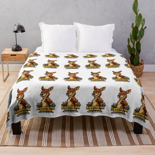 Item preview, Kangaroos Run Australia - Humorous Cartoon Mascot Illustration designed and sold by ARTGENERATESART.
