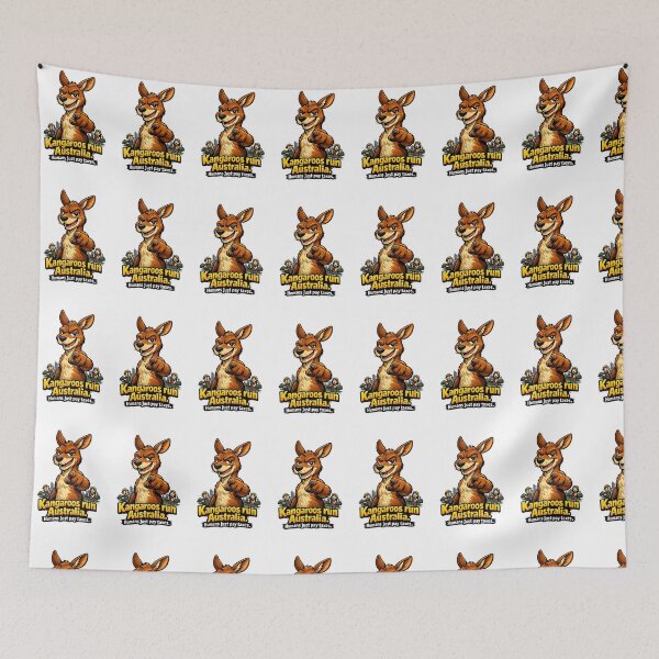 Item preview, Kangaroos Run Australia - Humorous Cartoon Mascot Illustration designed and sold by ARTGENERATESART.