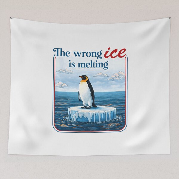 Item preview, The Wrong ICE is Melting Funny Penguin ICE Out designed and sold by gear-posters.