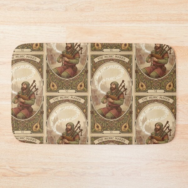 Item preview, THE PIPER TAROT | Medieval Bagpipes Art Nouveau | Celtic Folk Music & Bard Aesthetic Decor designed and sold by SergioMiklos.
