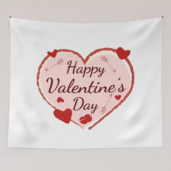 Item preview, Happy Valentine's Day Heart Frame - Cute Arrow Pink Love Illustration Art Print designed and sold by DesignArtist.ia.