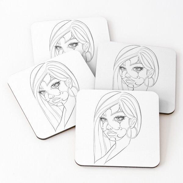 Item preview, Chicana Clown Girl Line Art Tattoo designed and sold by Prolificreate.