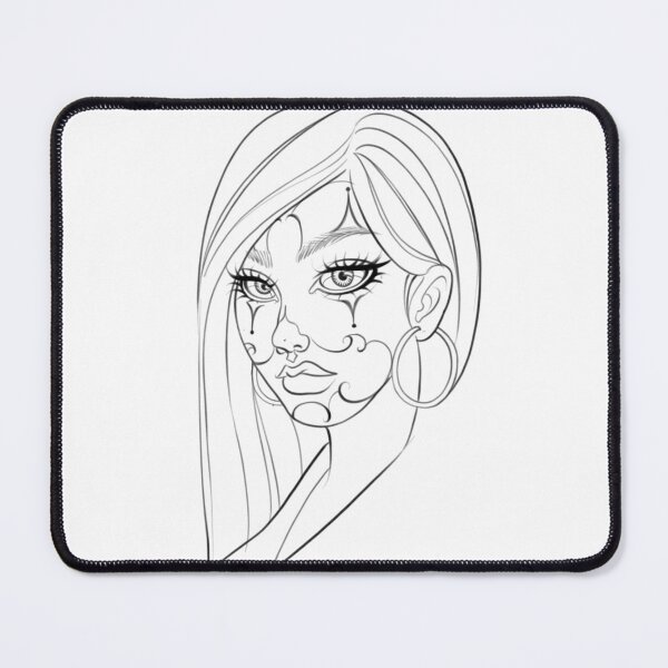 Item preview, Chicana Clown Girl Line Art Tattoo designed and sold by Prolificreate.