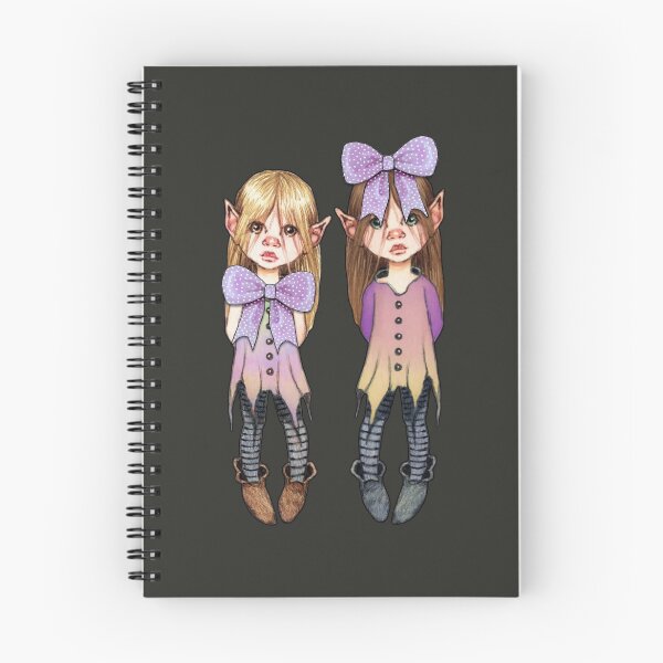 Item preview, Two Elf Girls Fantasy Art, Big Polka-Dotted Bows designed and sold by JoyfulWhimsy.