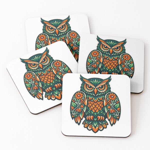 Item preview, Modern Folk Art Owl  Sticker designed and sold by Nara8.