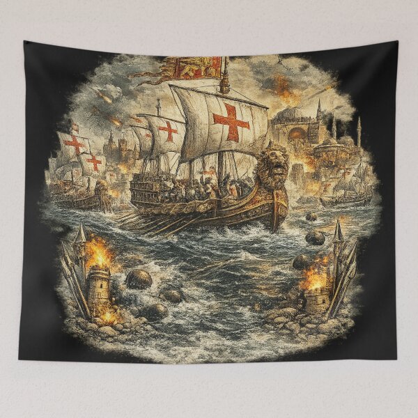 Item preview, Venetian Fleet at Constantinople 1204 - Art Design designed and sold by Ataqhin.