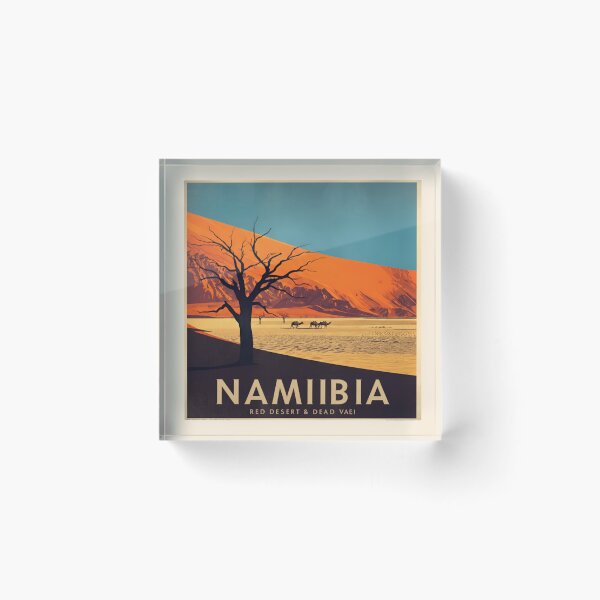 Item preview, Namibia Red Desert & Dead Valley Vintage Travel Poster | Retro Africa Landscape Art Print | Dune & Acacia Silhouette Wall Decor | Wanderlust Adventure Design designed and sold by Eclipse 3699.