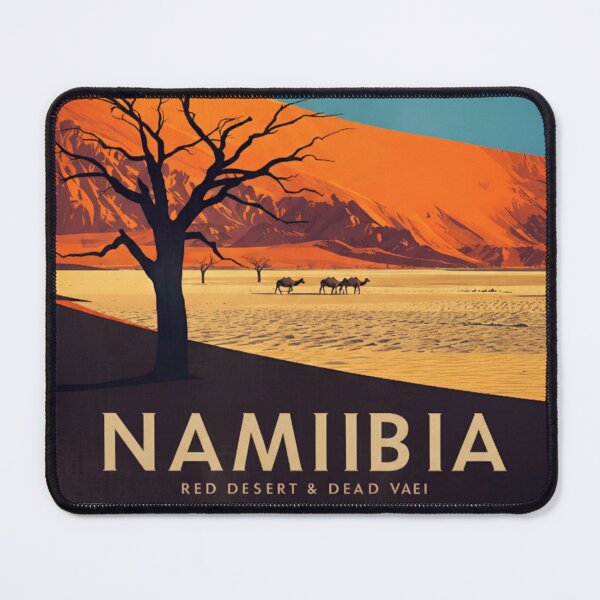 Item preview, Namibia Red Desert & Dead Valley Vintage Travel Poster | Retro Africa Landscape Art Print | Dune & Acacia Silhouette Wall Decor | Wanderlust Adventure Design designed and sold by Eclipse 3699.