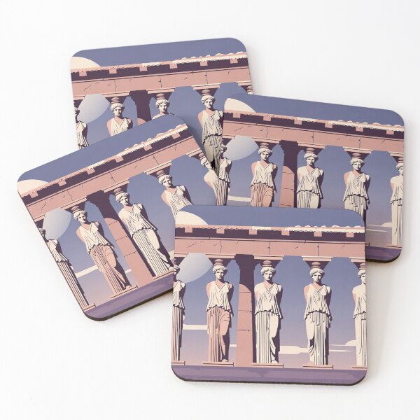 Item preview, Ancient Greek Caryatid Statues Classical Architecture Scene designed and sold by SassyArtistry.