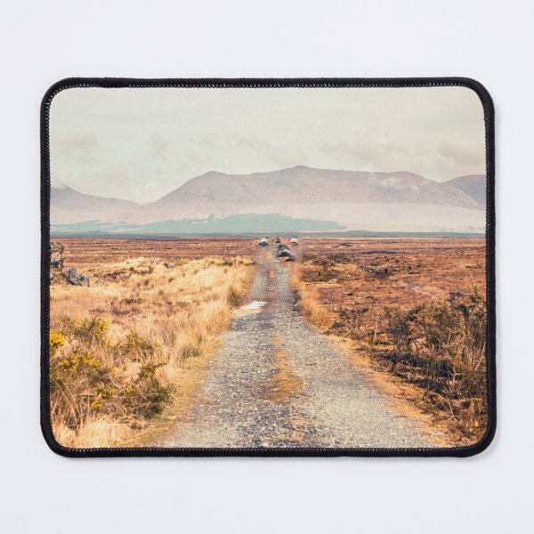 Item preview, Gravel Road Through Golden Bog Connemara Mountain Landscape designed and sold by AshleyMobleyArt.