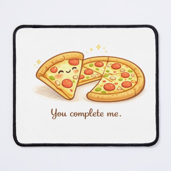 Item preview, You Complete Me – Cute Kawaii Pizza designed and sold by MIArt Studio.