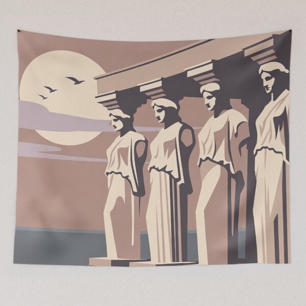 Item preview, Greek Caryatid Statues at Sunset designed and sold by SassyArtistry.